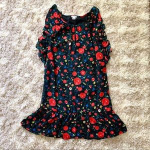 J.CREW Factory floral print shift dress w/ ruffles